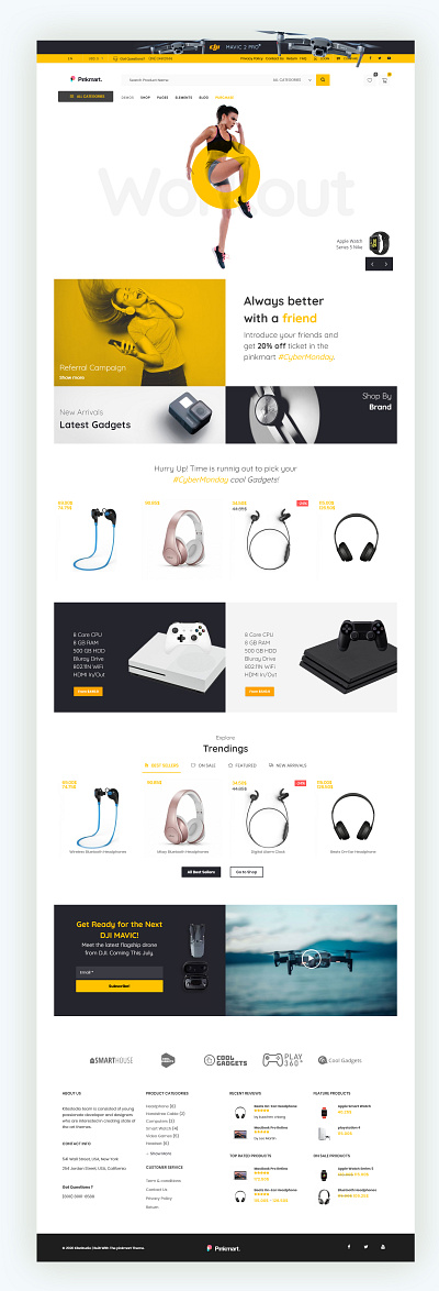 Pinkmart WP Theme Gadget Shop Demo demo ecommence electronics gadgets online shop online store template theme web design wordpress