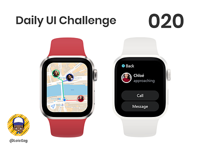 Daily UI Challenge 020 - Location Tracker adobe xd applewatch challenge daily ui challenge dailyui friends gps location locator map mapping maps tracker ui watchos