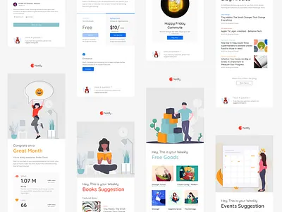 Notif3 Email Notifications branding email email template illustration marketing minimal newsletter notifications template ui uiux