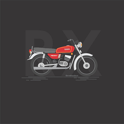 RX 100 bike design illustration illustration design motorcycle old bikes red rx100 simple vector yamaha