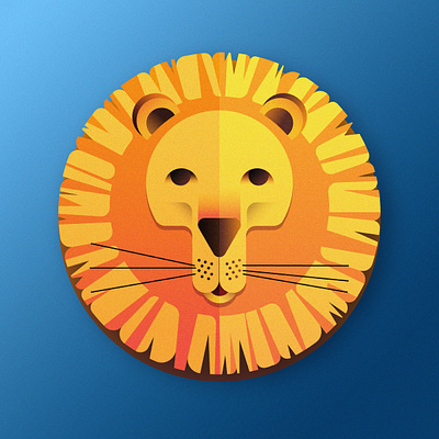 The Zodiac signs - Leo animal contrast flat design gradient illustration leo lion orange product design texture vector vector illustration yellow zodiac zodiac signs