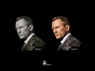 James bond PolygonArt drawing illustration james bond lowpoly polygon vector