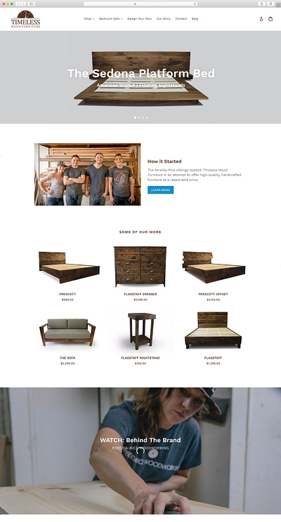 Timeless Wood Furniture - Website Design design e commerce ecommerce modern design modern website simple website ui design ux design visual design website design