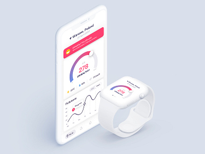 Air Quality App air app apple watch clean design gogoapps health interface ios minimal mobile pollution quality ui
