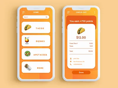 Taco App app checkout design food app fun mobile ui ux