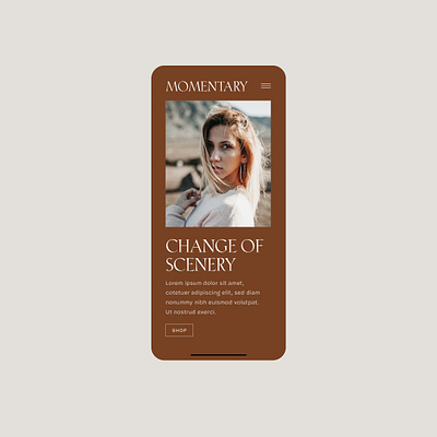 Momentary Mobile Website Layout brand design fashion website fashion website design mobile design mobile website design website design