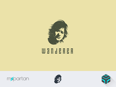 Wanderer logo design branding clean creative head illustration logo man thinking wanderer
