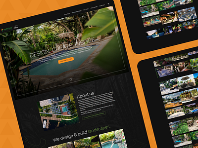 As seen on HGTV :) dark theme dark ui design florida landscaping leaves minimal nature smallbiz smallbusiness ui ux web website websitedesign wordpress design wordpress theme