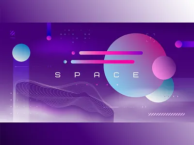 Vector illustration of space astronomy atmosphere comet explorer fancy future galaxy meteor moon nebula orbit planet poster psychedelic science space star starry universe vector