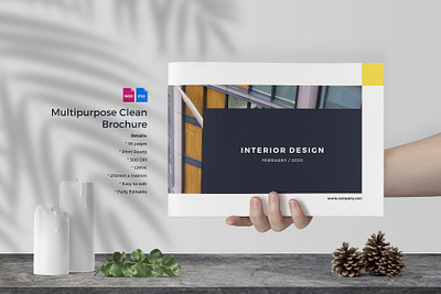 Multipurpose Clean Brochure booklet catalog catalogue company creative customizable design elegant horizontal indesign interior minimalist multipurpose psd template