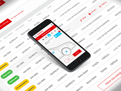 Aplicativo de Avaliação Veicular app creativeagency design development illustration mobile toyota ui ux