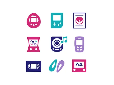 90's Kids Icon Set adobe illustrator design drawing graphic design icon design icon set iconography illustration illustrator vector