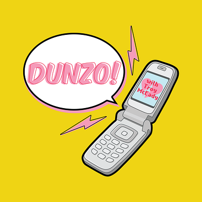 DUNZO! Podcast Illustration digital illustration dunzo! flip phone flip phone illustration illustration illustration digital podcast podcast art podcast artwork podcast cover podcast cover art podcast design podcast illustration podcast logo podcasts pop art pop art illustration vector illustration