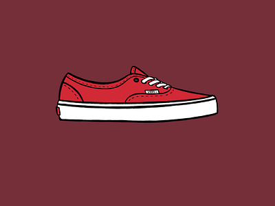 Vans Authentic apple pencil authentic ipad old school procreate red shoes vans