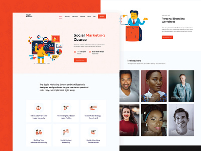 Social Marketing Course Landing Page course event landing marketing payfast paypal socia stripe theme tickets wordpress