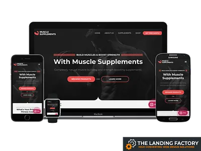 Homepage template design for fitness products black bodybuilding elementor fitness fitness niche fitness products homepage homepage design landing page landing page concept landing page template muscle building muscle supplements page builder page layout responsive responsive design template web design website