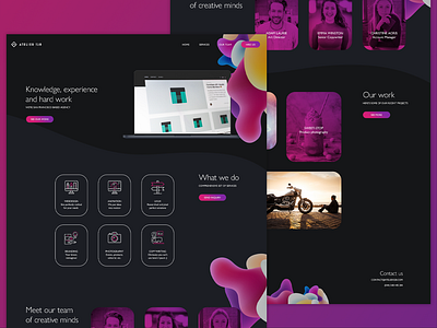 Atelier 528 - Landing page agency branding clean creative design desktop development illustration interface layout realestate simple ui ux web webdesign website www