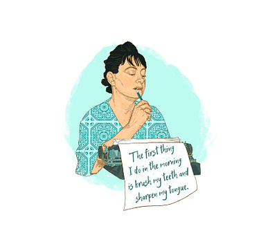 Tribute to Dorothy Parker camila colombian illustration dorothy parker history illustration illustration art inspiration journalist latina portrait prints progressive quintana quote sharpen tongue women empowerment women in illustration