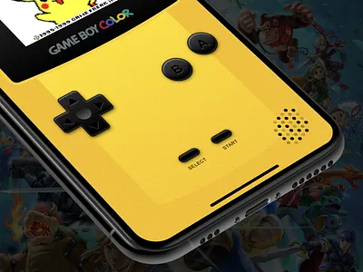 Gameboy Color for iOS app color concept consoles design emulator gameboy gaming ios nintendo retro skeumorphism ui ux