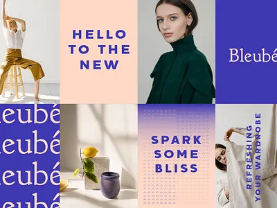 Bleubé brand branding design illustration logo pattern poster type typography