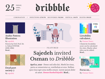 Thanks for invitation... adobe xd dribbble invitation invitation newspaper newspaper design newspaper ui pink