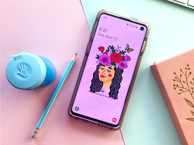 Mental Illness + Success face floral illustration mental health mental health awareness phone wallpaper portrait portrait art portrait illustration roses wallpaper woman