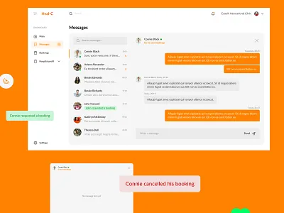 💬 Clinic Chat | Dashboard [WIP] alert app booking chat clinic dashboad design medicine message messages messaging search status ui ux web