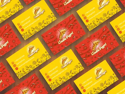 Santa Pizza- Branding Concep logo mockup pizza logo tarjeta de presentación