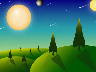 The Suns and the Moon affinitydesigner illustration nature art