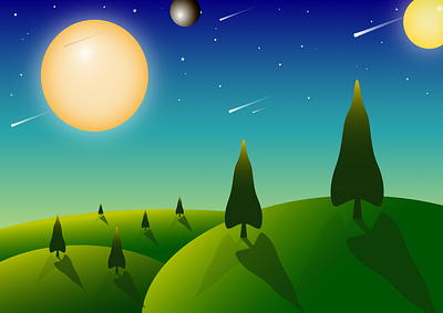 The Suns and the Moon affinitydesigner illustration nature art