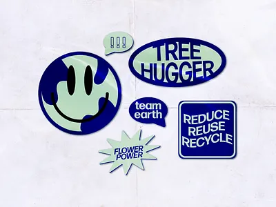 Sticker Pack: Earth Day adobe adobe illustrator design earthday graphicdesign photoshop stickerpack stickers textures