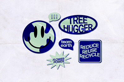 Sticker Pack: Earth Day adobe adobe illustrator design earthday graphicdesign photoshop stickerpack stickers textures