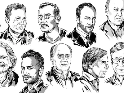 Editorial Portraits art black and white design illustration portrait