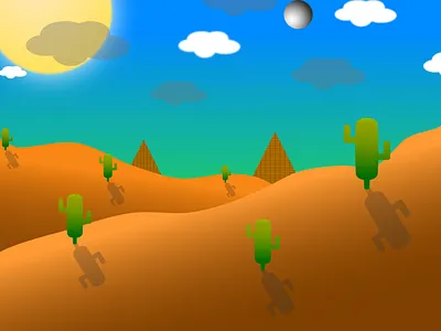 Desert, Cactus and basic Pyramids. affinitydesigner desert illustration nature art