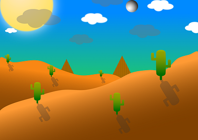 Desert, Cactus and basic Pyramids. affinitydesigner desert illustration nature art