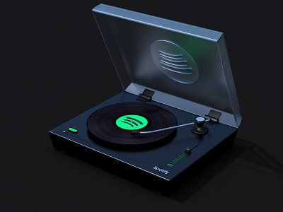 Spotify Player 3d c4d cinema4d design digital player render spotify ui vynil