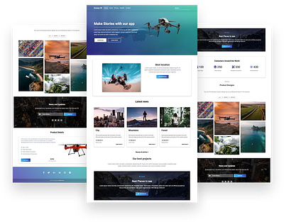 DronesCR page design landing page ui ux web