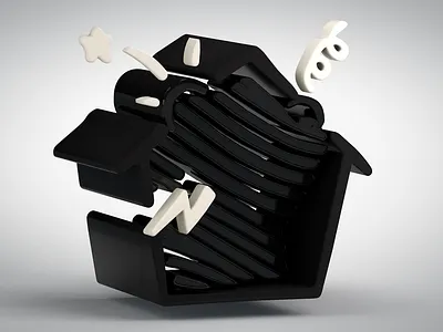 Rough House Logo LookDev 3d 3d art 3d logo 3d model brand c4d cinema 4d logo looks octane render