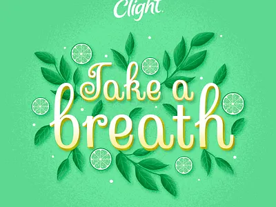 Clight, Take a breath brush design drink green illustration leaf leaves lemons photoshop texture