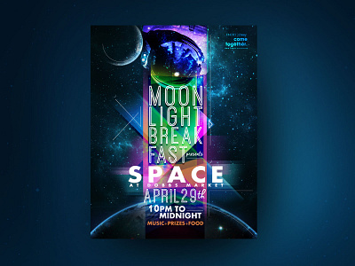 Moonlight Breakfast Space illustration poster art typography