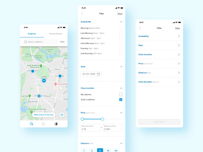 Platute | Map and Filter app availability date distance filter filtering filters ios location map mapbox maps price search tab ui user interface ux