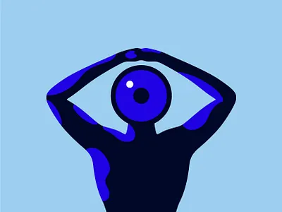 Eye see what you did there adobe illustrator design digitalart double meaning eye flat illustration man minimal silhouette technique vector wit