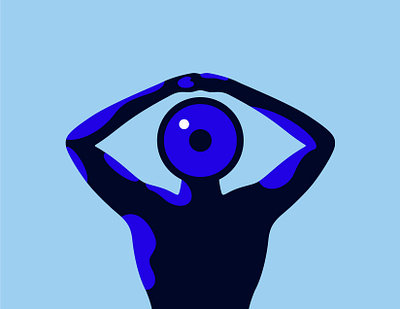 Eye see what you did there adobe illustrator design digitalart double meaning eye flat illustration man minimal silhouette technique vector wit