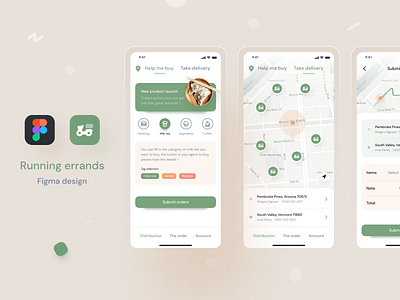 Distribution app app design distribution distribution app figma design green icon mobile mobile design take out ui ux