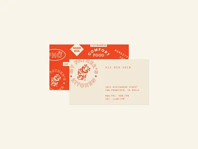 My Father's Kitchen Business Cards bold bold color brand identity branding branding design business card business cards cafe colorful eatery fun modern restaurant restaurant branding vietnamese