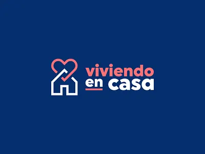 Viviendo en Casa branding casa corazón heart home house logo