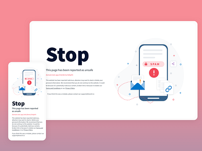 Spam desktop design mobile ui spam stop page