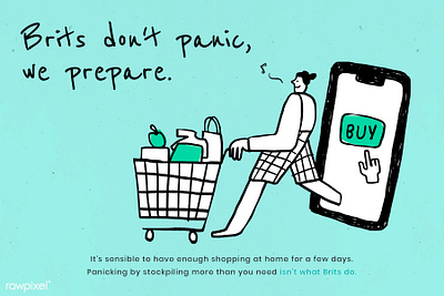 rawpixel & H+K COVID-19 Study: Panic Buying Concept british coronavirus covid 19 covid19 design free freebie graphic design hoarding illustration minimal panic buying pastel prepare stockpiling vector