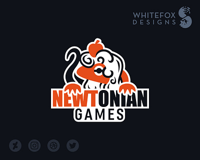 Newtonian Games Logo branding cute design logo nature newt newton vector wild