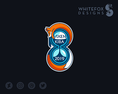 Vixenkiba Logo branding design fox hourglass logo nature vector wild